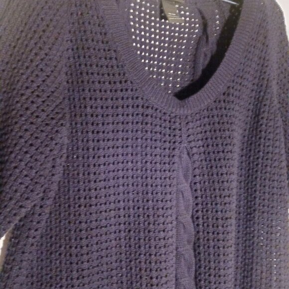 Lane Bryant Womans 18/20 Black Waffle Knit Pullover Short Sleeve Sweater - Picture 3 of 4